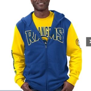 NFL LA Rams hoodie jacket and T-shirt combo